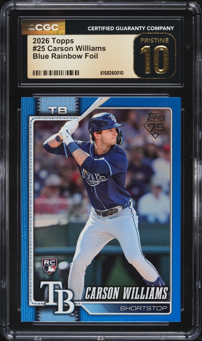 2026 Topps Blue Rainbow Foil Carson Williams ROOKIE /150 #25 CGC 10 PRISTINE
