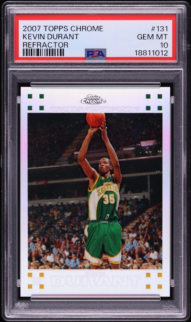 2007 Topps Chrome Refractor Kevin Durant ROOKIE /1499 #131 PSA 10 GEM MINT
