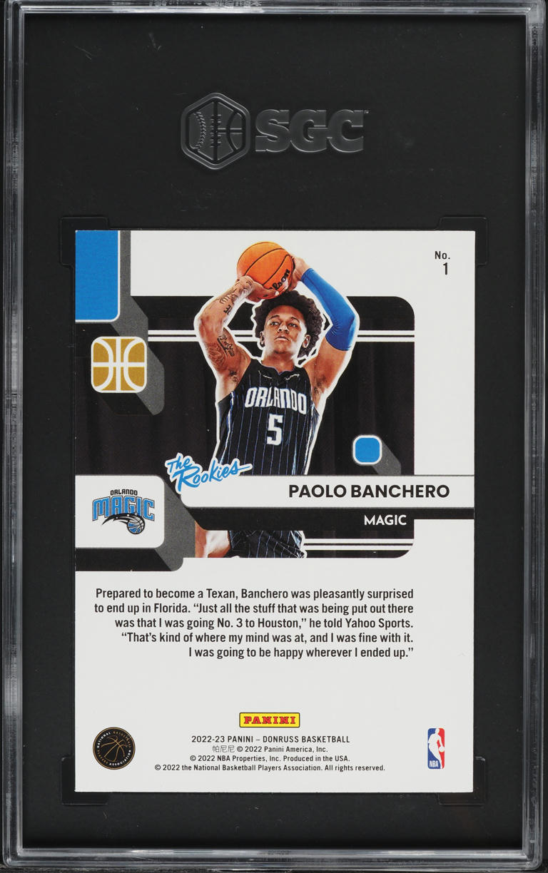2022 Donruss The Rookies Paolo Banchero ROOKIE #1 SGC 9.5 MINT+