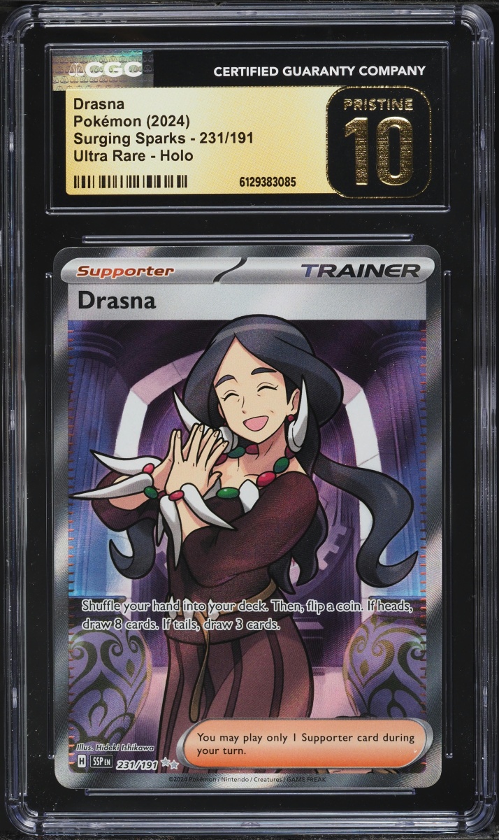 2024 Pokemon Scarlet & Violet Surging Sparks Full Art Drasna #231 CGC 10 PRISTINE