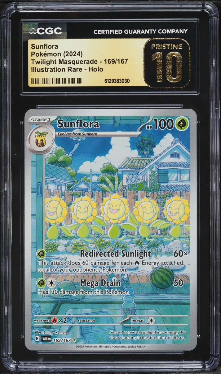 2024 Pokemon Scarlet & Violet Twilight Masquerade IR Sunflora #169 CGC 10 PRISTINE