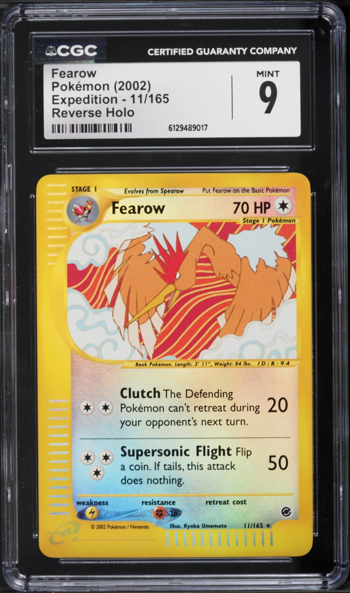 2002 Pokemon Expedition Reverse Holo Fearow #11 CGC 9 MINT