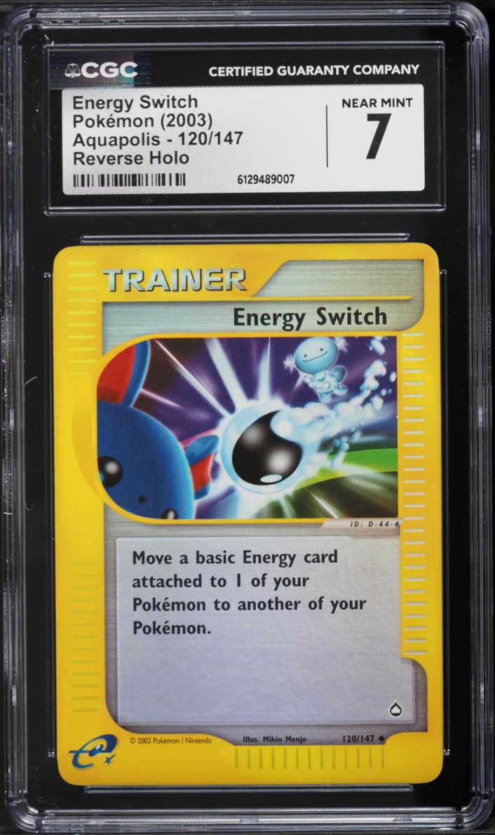 2003 Pokemon Aquapolis Reverse Holo Energy Switch #120 CGC 7 NRMT