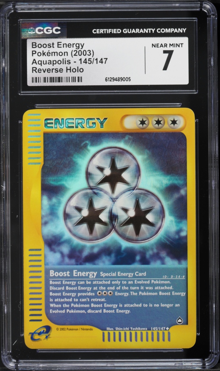 2003 Pokemon Aquapolis Reverse Holo Boost Energy #145 CGC 7 NRMT
