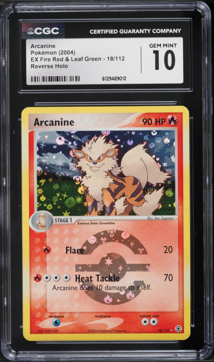 2004 Pokemon EX Fire Red & Leaf Green Reverse Holo Arcanine #18 CGC 10 GEM MINT