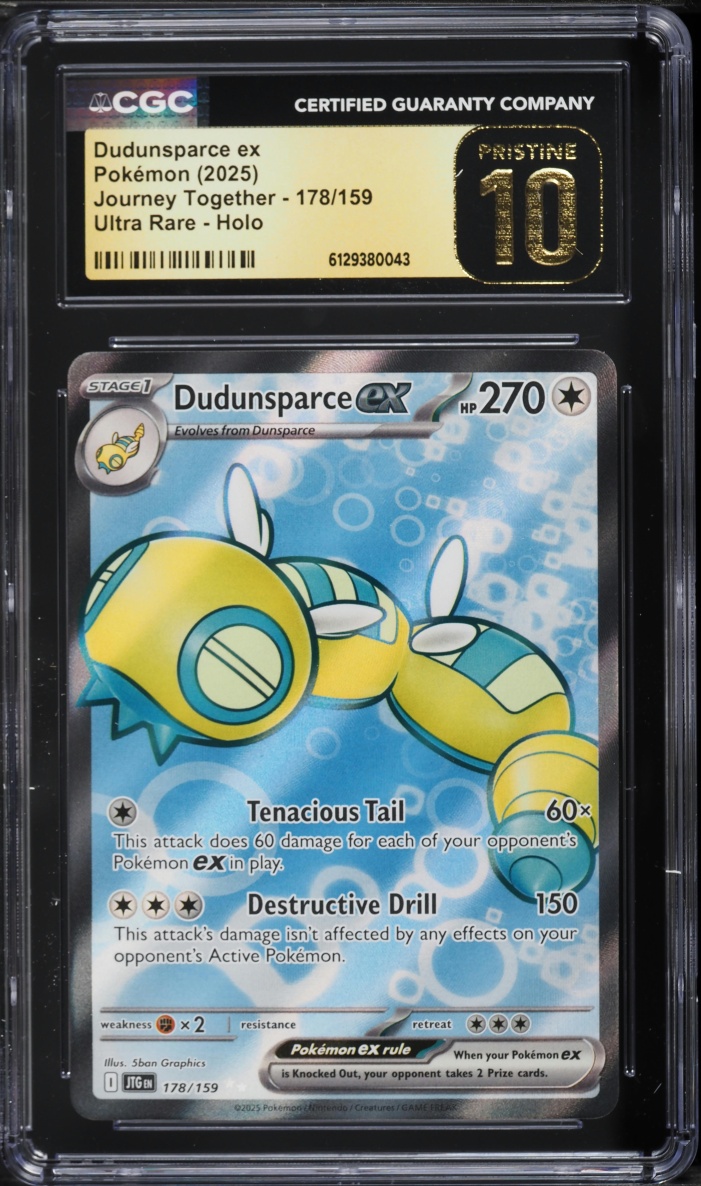 2025 Pokemon Scarlet & Violet Journey Together Full Art Dudunsparce ex #178 CGC 10 PRISTINE