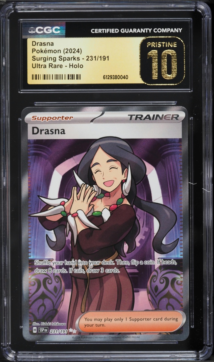 2024 Pokemon Scarlet & Violet Surging Sparks Full Art Drasna #231 CGC 10 PRISTINE