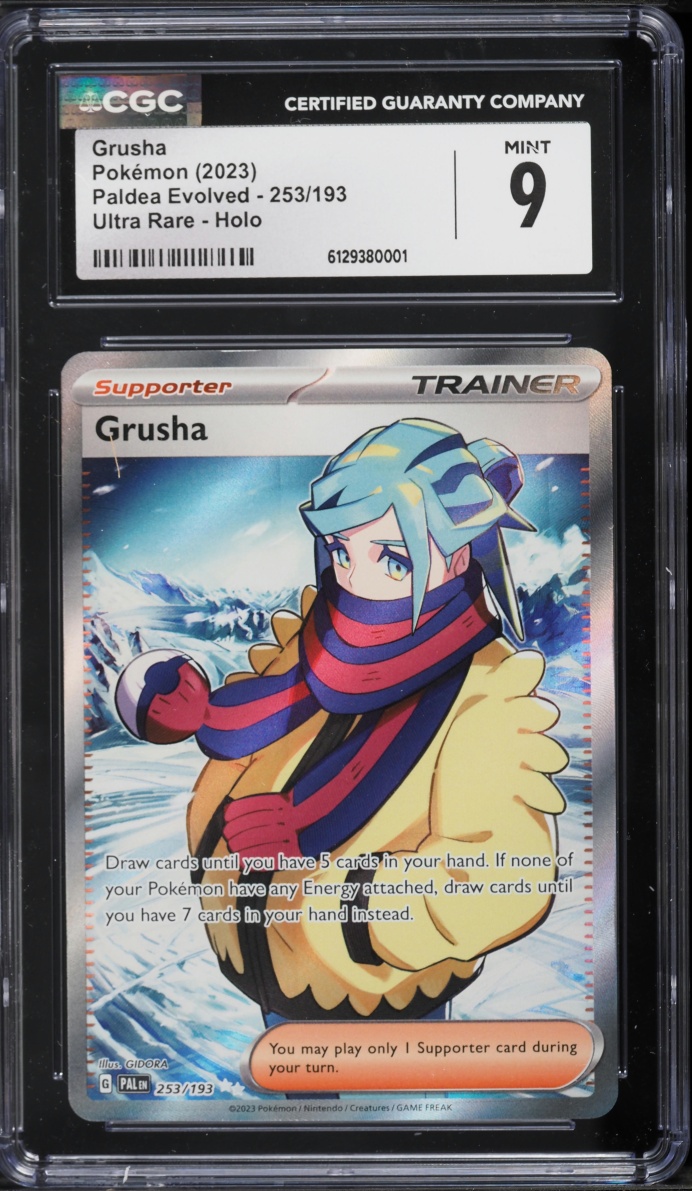 2023 Pokemon Scarlet & Violet Paldea Evolved Full Art Grusha #253 CGC 9 MINT