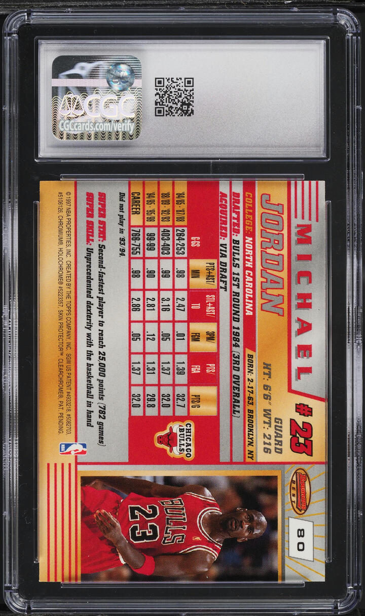 1996 Bowman's Best Michael Jordan #80 CGC 8 NM-MT