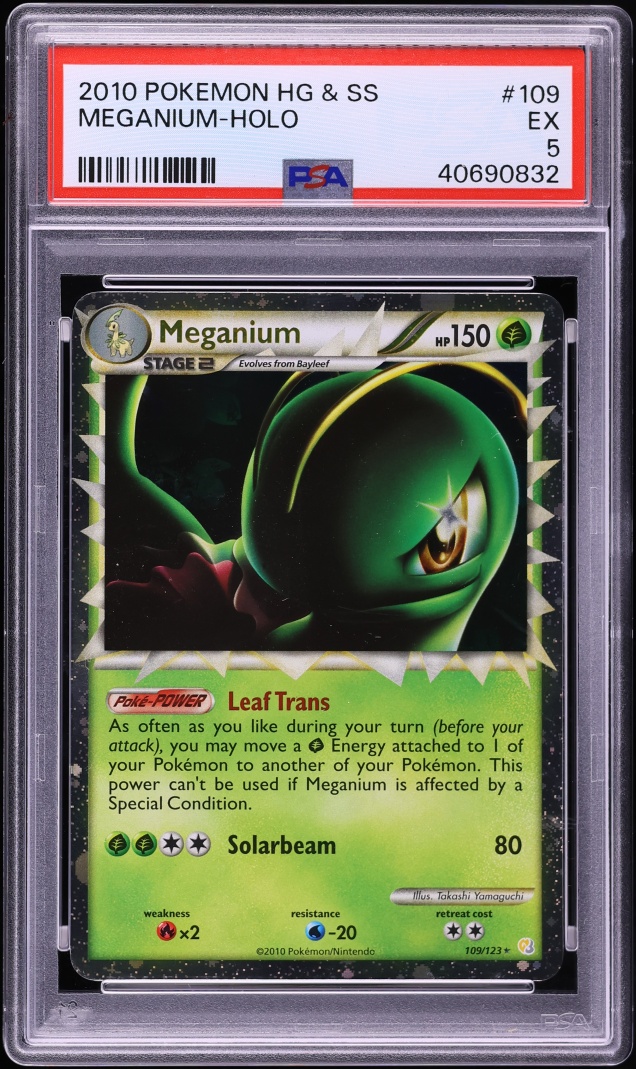 2010 Pokemon HeartGold & SoulSilver Holo Meganium #109 PSA 5 EX