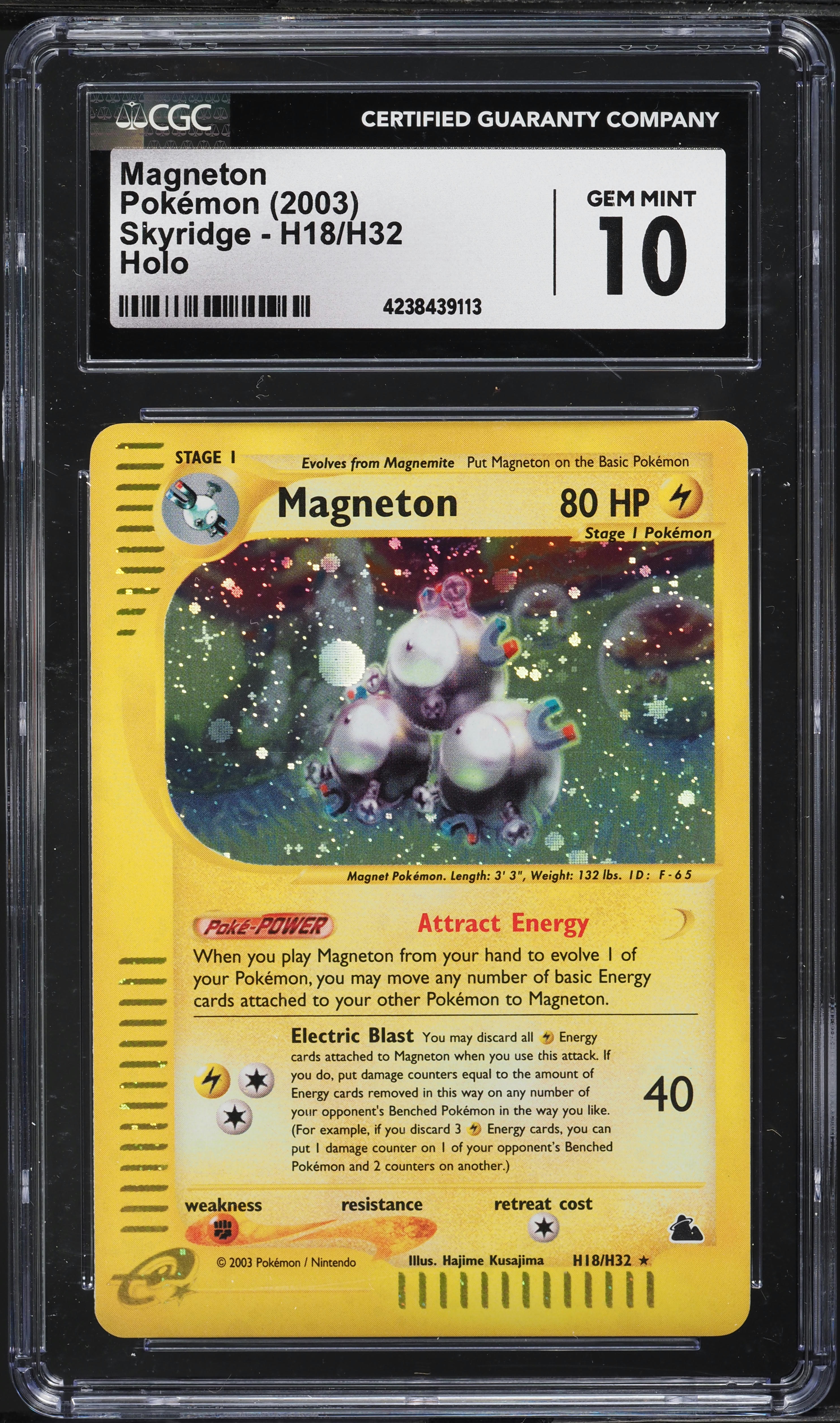 2003 Pokemon Skyridge Holo Magneton #H18 CGC 10 GEM MINT