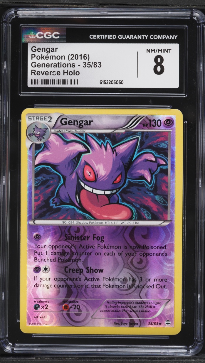 2016 Pokemon XY Generations Reverse Holo Gengar #35 CGC 8 NM-MT