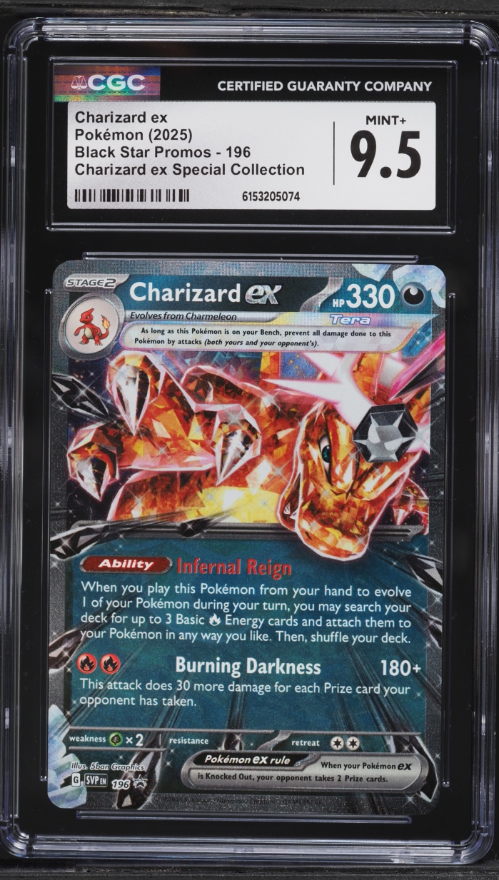 2025 Pokemon Scarlet & Violet Promo Special Collection Holo Charizard EX #196 CGC 9.5 MINT+