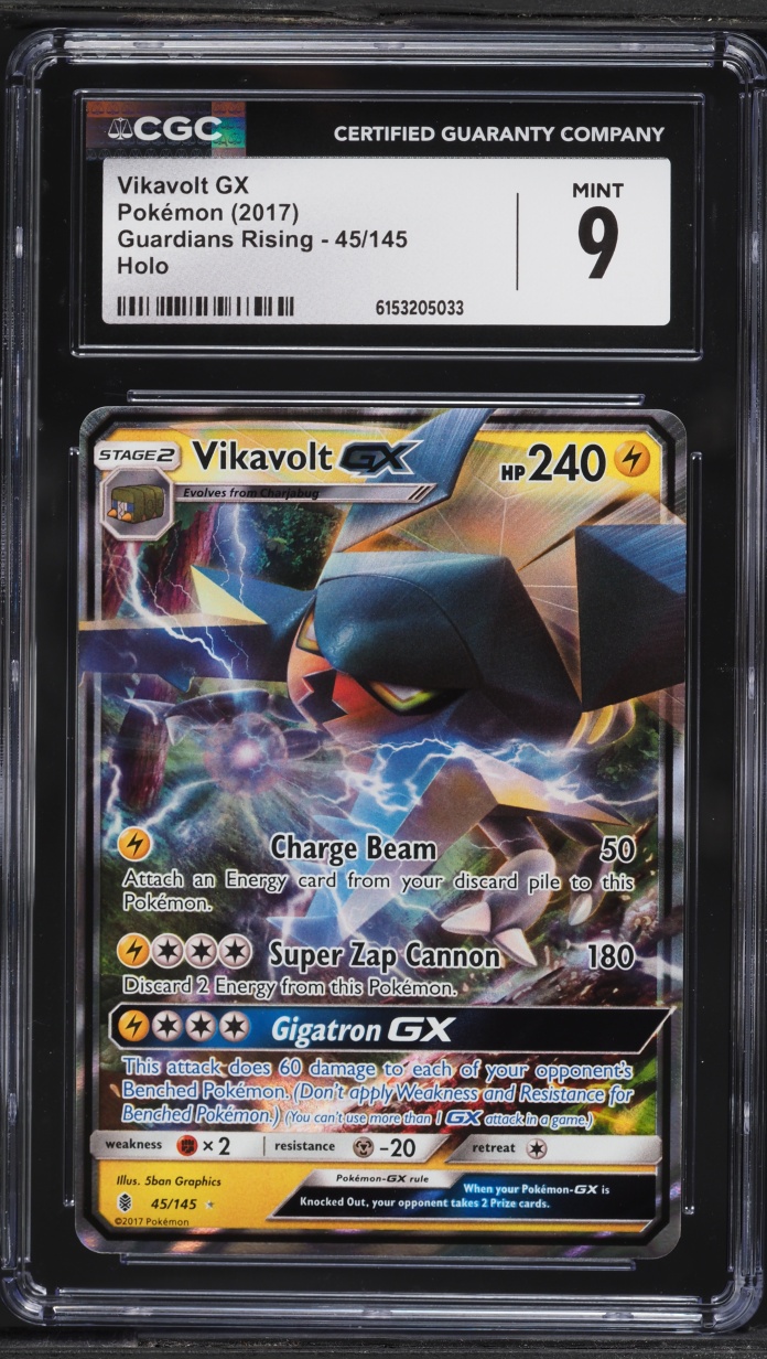 2017 Pokemon Sun & Moon Guardians Rising Vikavolt GX #45 CGC 9 MINT