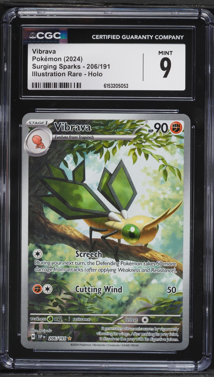 2024 Pokemon Scarlet & Violet Surging Sparks IR Vibrava #206 CGC 9 MINT