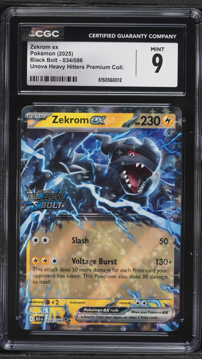 2025 Pokemon Scarlet & Violet Black Bolt Unova Heavy Hitters Premium Zekrom ex #34 CGC 9 MINT