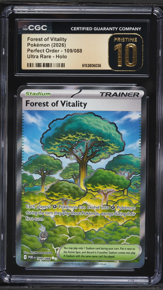 2026 Pokemon Mega Evolution Perfect Order Full Art Forest Of Vitality #109 CGC 10 PRISTINE