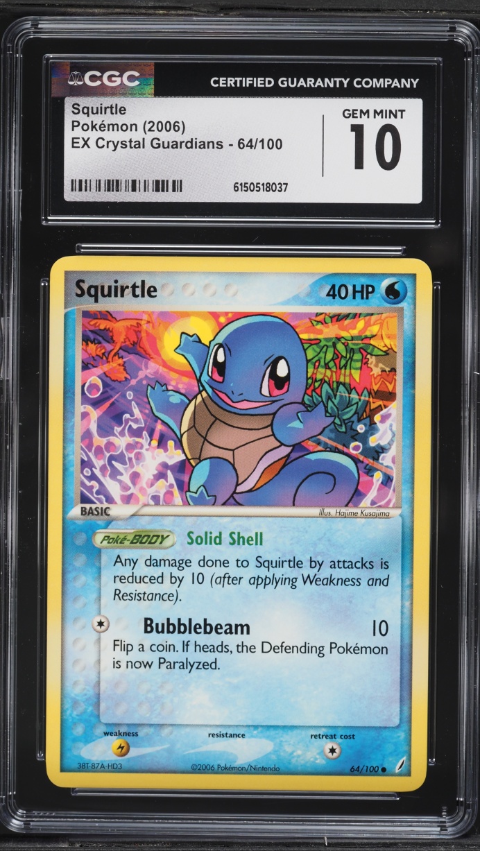 2006 Pokemon EX Crystal Guardians Squirtle #64 CGC 10 GEM MINT