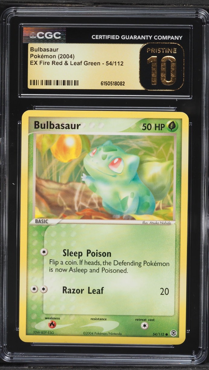 2004 Pokemon EX Fire Red & Leaf Green Bulbasaur #54 CGC 10 PRISTINE