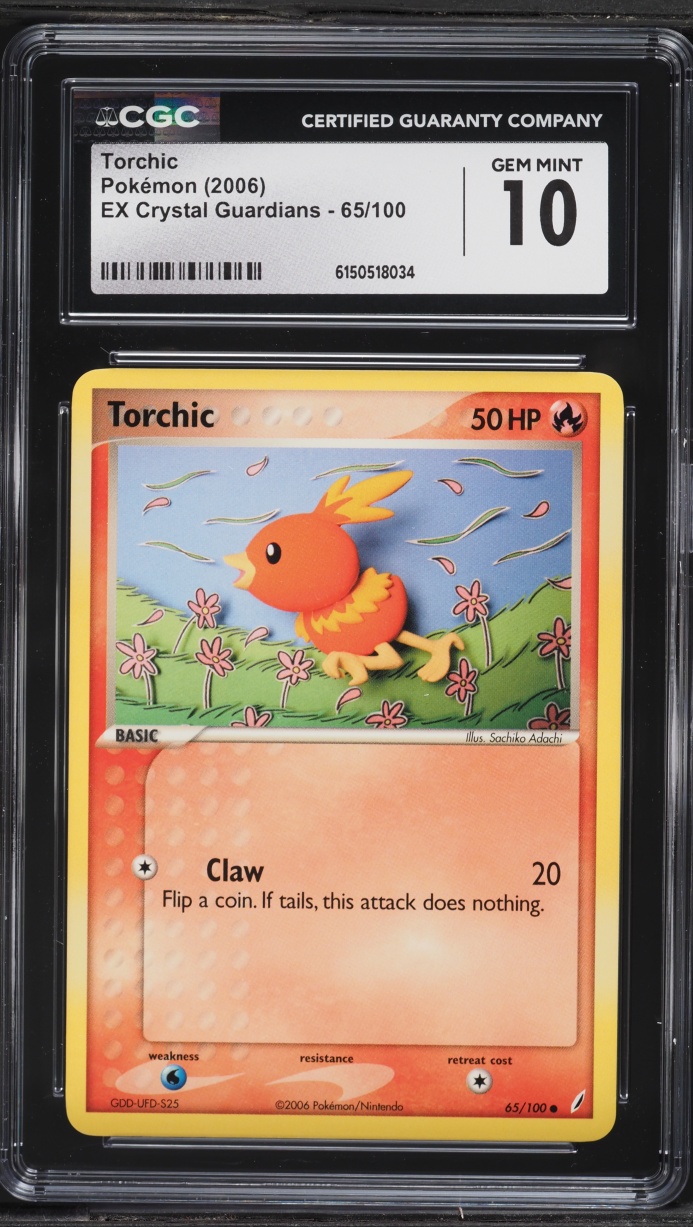 2006 Pokemon EX Crystal Guardians Torchic #65 CGC 10 GEM MINT