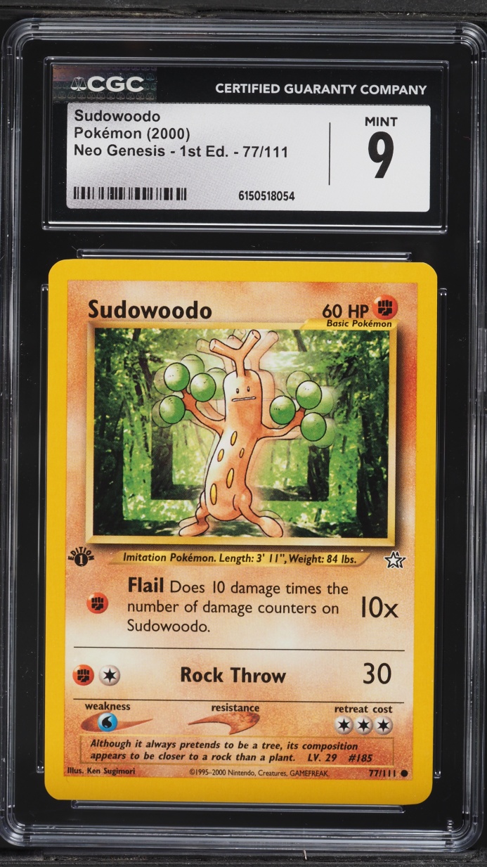 2000 Pokemon Neo Genesis 1st Edition Sudowoodo #77 CGC 9 MINT