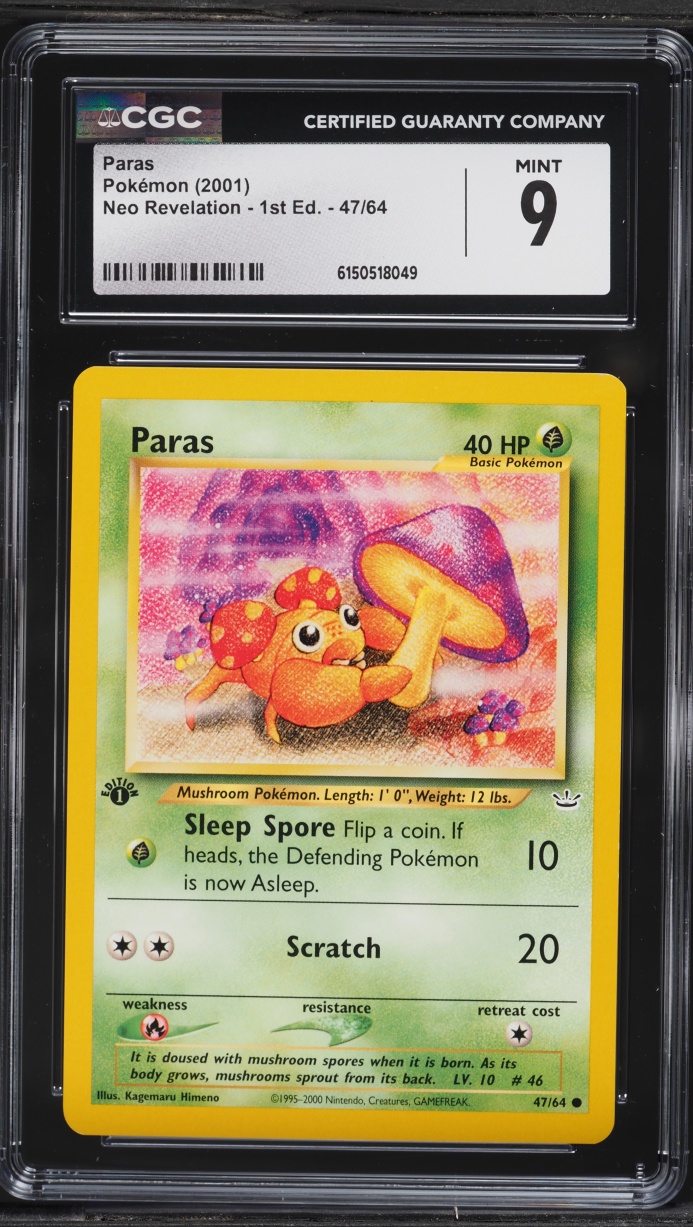 2001 Pokemon Neo Revelation 1st Edition Paras #47 CGC 9 MINT