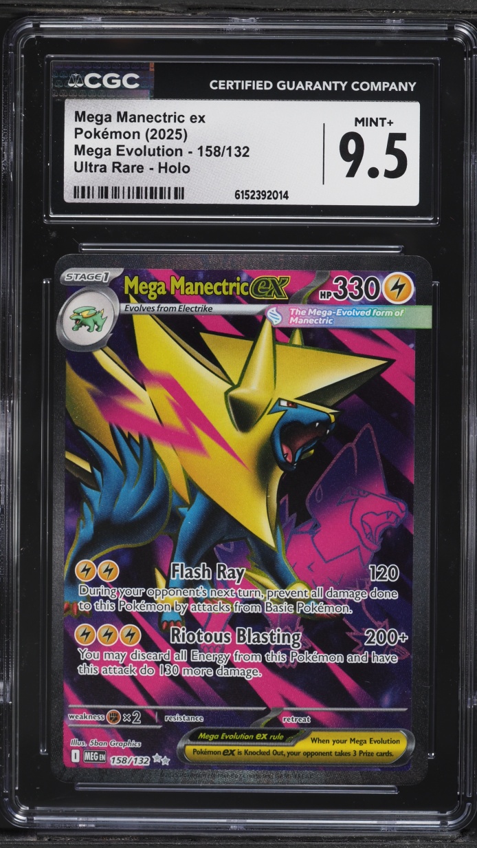 2025 Pokemon Mega Evolution Full Art Mega Manectric ex #158 CGC 9.5 MINT+