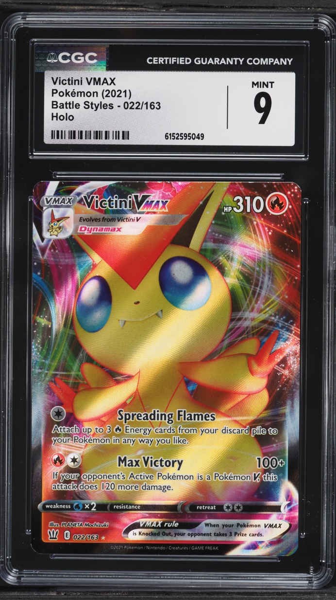 2021 Pokemon SWSH Battle Styles Full Art Victini VMAX #22 CGC 9 MINT