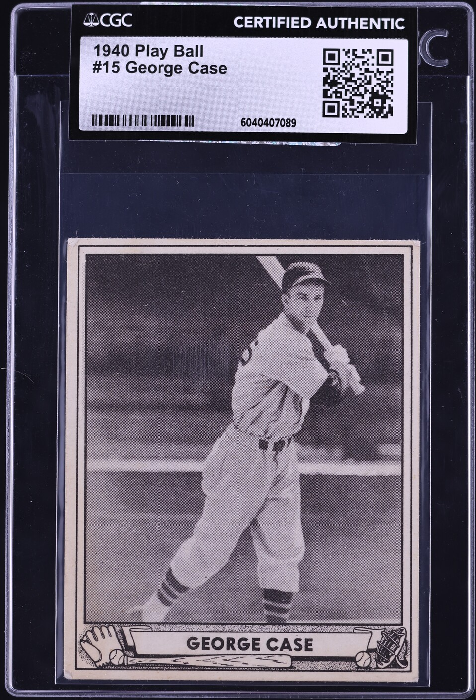 1940 Play Ball George Case #15 CGC AUTH