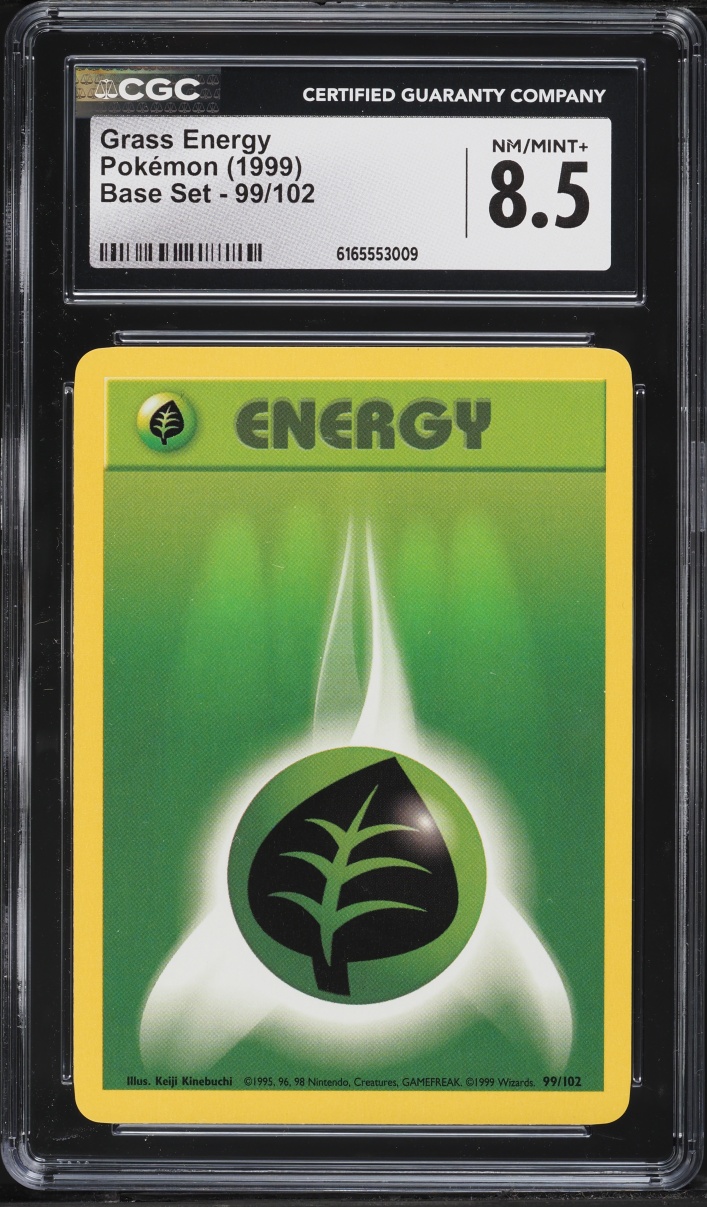 1999 Pokemon Base Set Grass Energy #99 CGC 8.5 NM-MT+