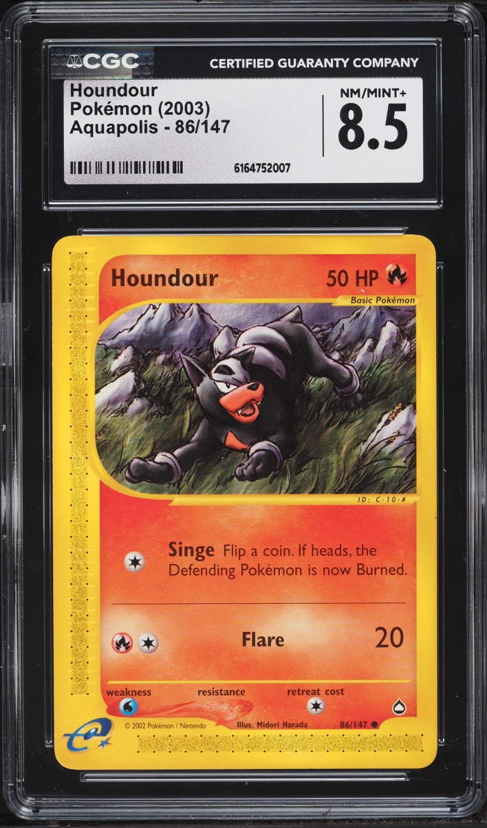 2003 Pokemon Aquapolis Houndour #86 CGC 8.5 NM-MT+