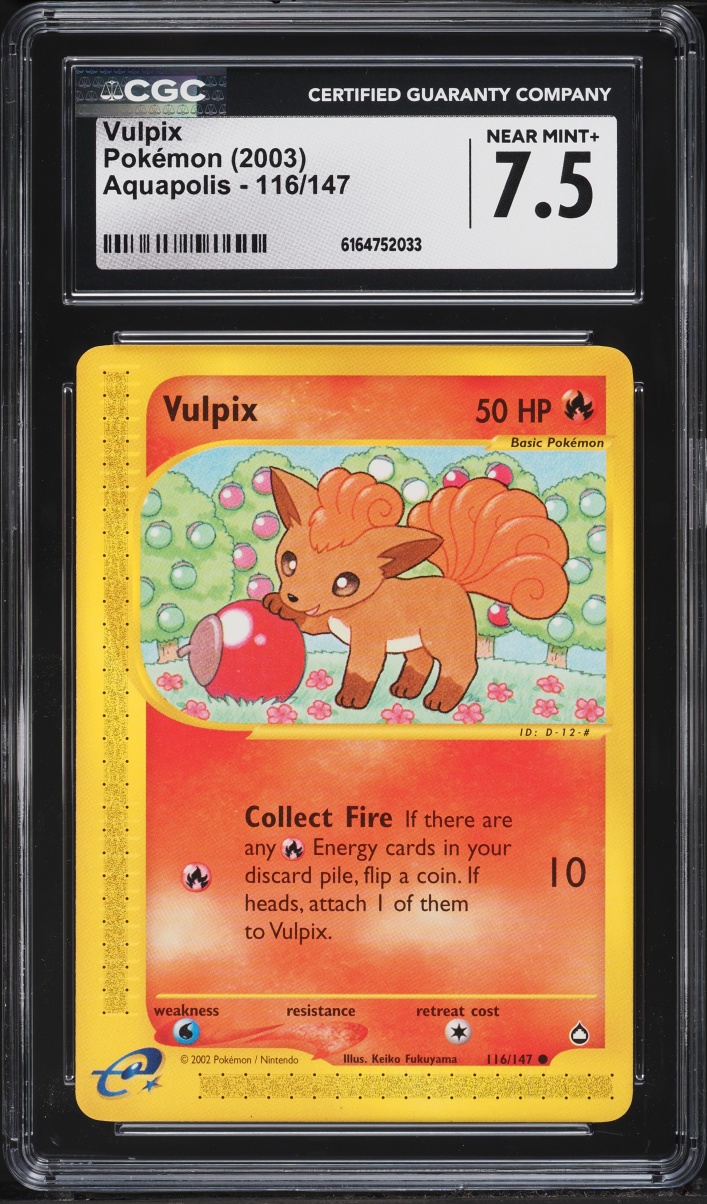 2003 Pokemon Aquapolis Vulpix #116 CGC 7.5 NRMT+