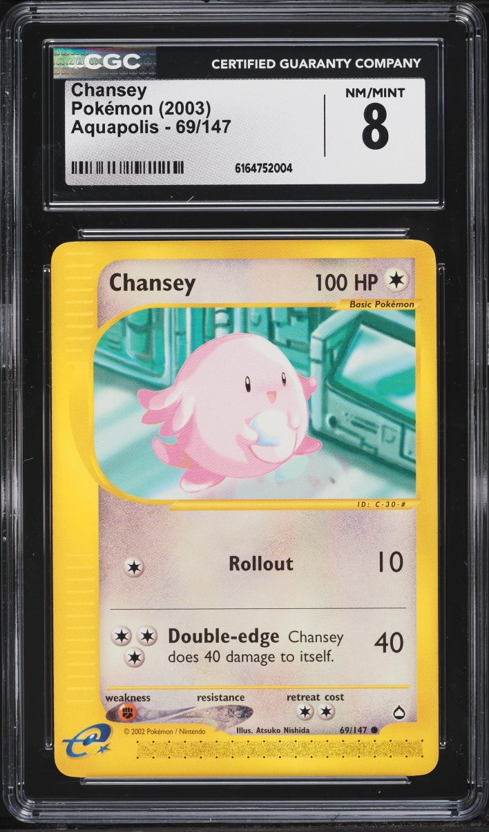 2003 Pokemon Aquapolis Chansey #69 CGC 8 NM-MT