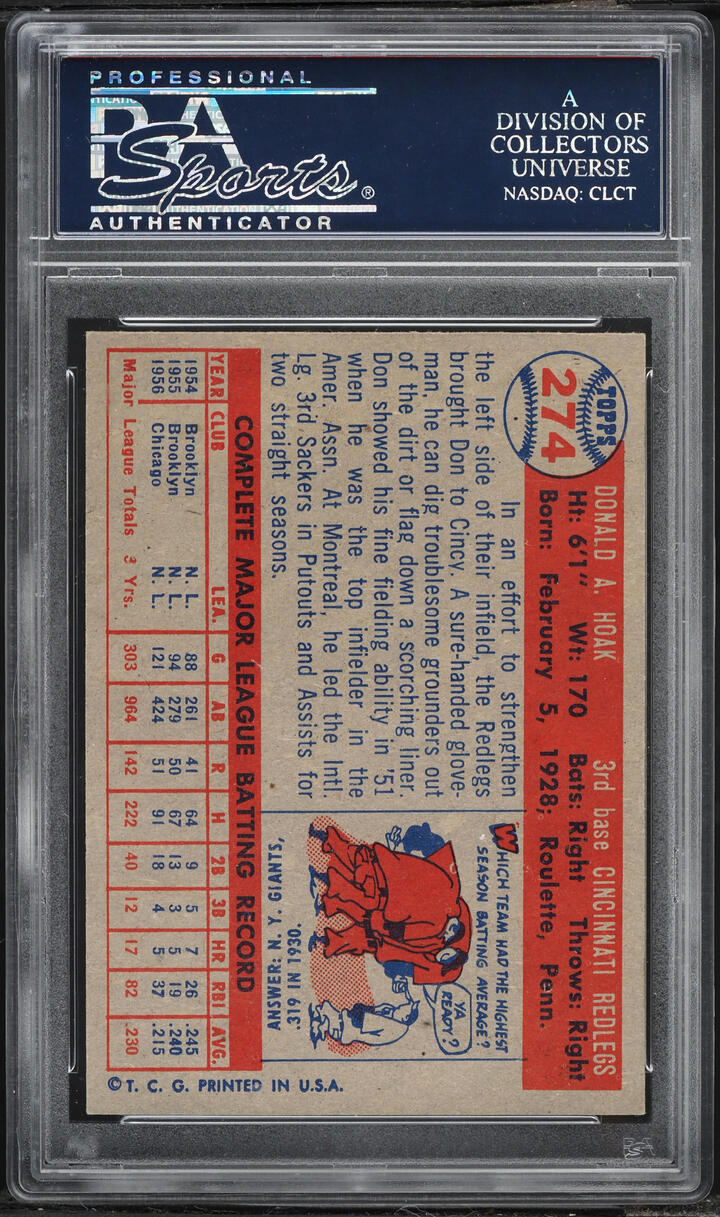 1957 Topps Don Hoak #274 PSA 6 EXMT
