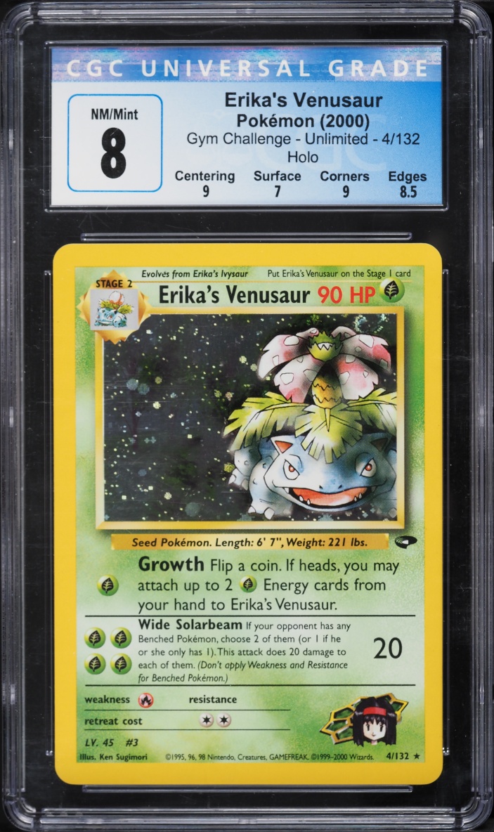 2000 Pokemon Gym Challenge Holo Erika's Venusaur #4 CGC 8 NM-MT