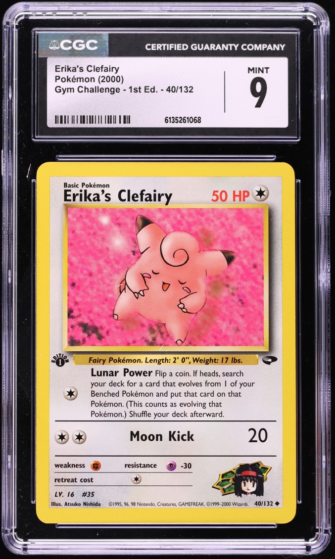 2000 Pokemon Gym Challenge 1st Edition Erika's Clefairy #40 CGC 9 MINT