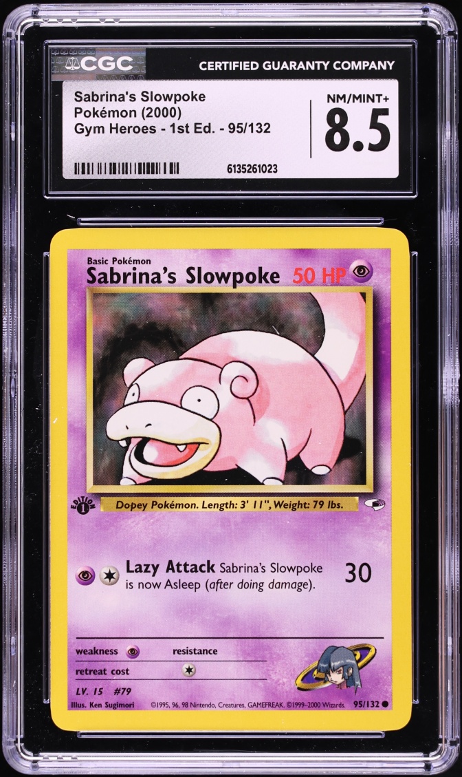 2000 Pokemon Gym Heroes 1st Edition Sabrina's Slowpoke #95 CGC 8.5 NM-MT+