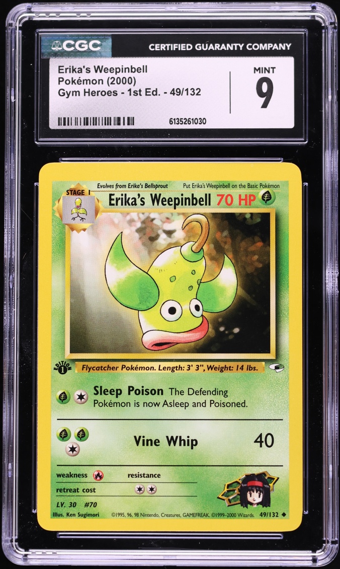 2000 Pokemon Gym Heroes 1st Edition Erika's Weepinbell #49 CGC 9 MINT