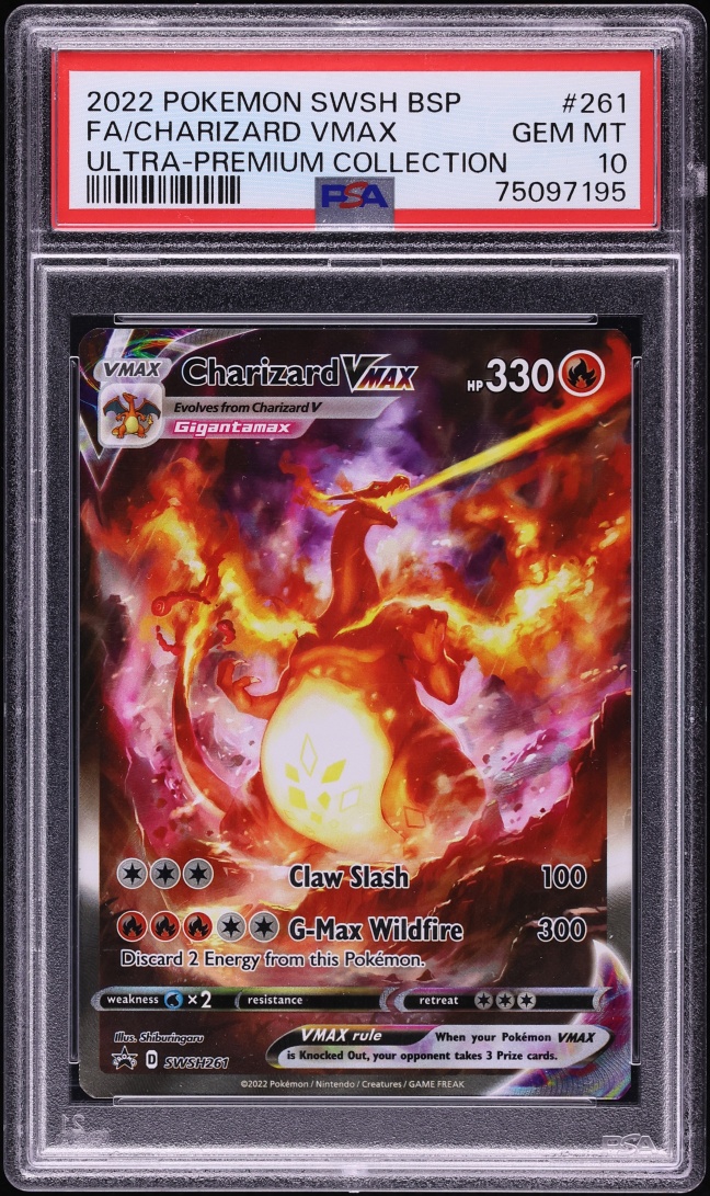 2022 Pokemon Sword & Shield Promo Ultra Premium Full Art Charizard VMAX #SWSH261 PSA 10 GEM