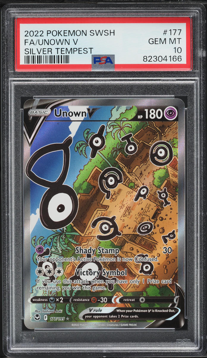 2022 Pokemon Sword & Shield Silver Tempest Full Art Unown V #177 PSA 10 GEM MINT