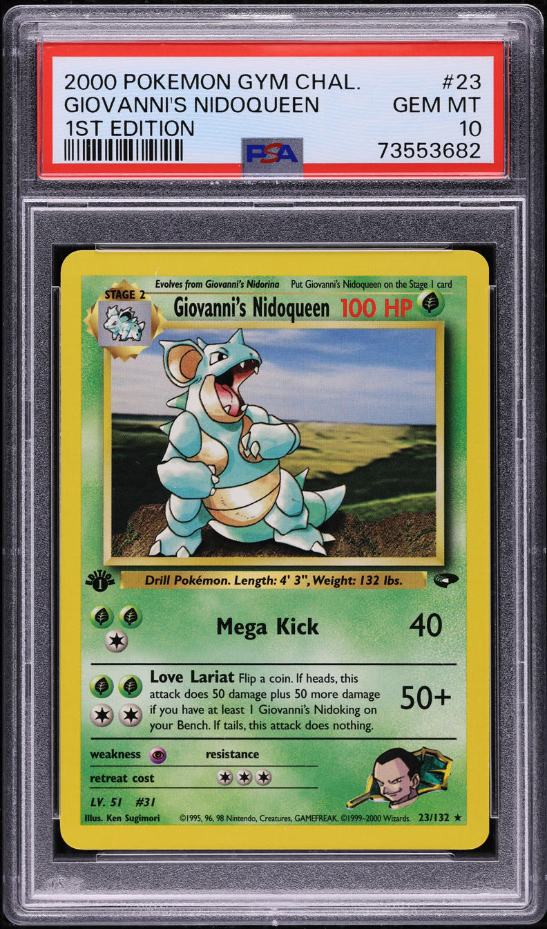 2000 Pokemon Gym Challenge 1st Edition Giovanni's Nidoqueen #23 PSA 10 GEM MINT