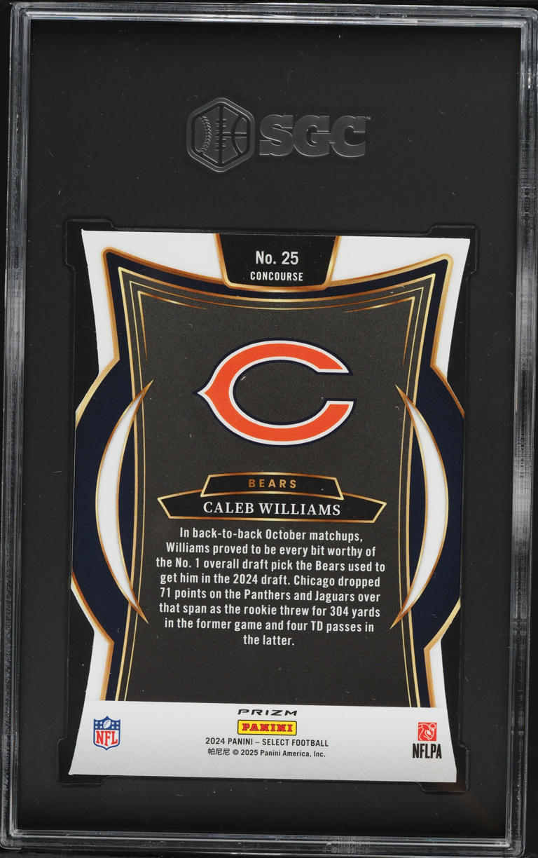 2024 Select Concourse Silver Prizm Die-Cut Caleb Williams ROOKIE #25 SGC 8.5 NM-MT+