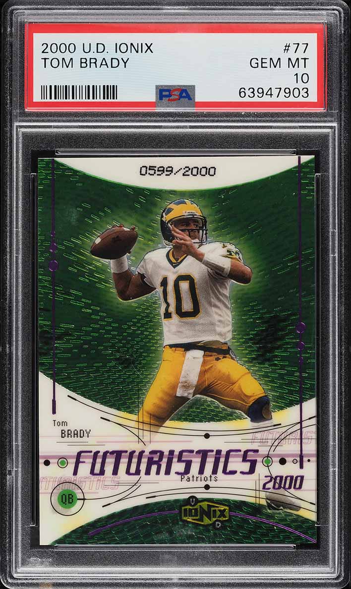 2000 Upper Deck Ionix Tom Brady ROOKIE /2000 #77 PSA 10 GEM MINT