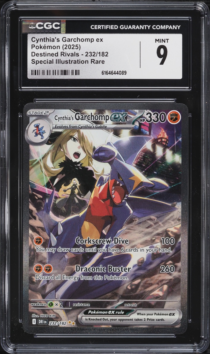 2025 Pokemon Scarlet & Violet Destined Rivals SIR Cynthia's Garchomp ex #232 CGC 9 MINT