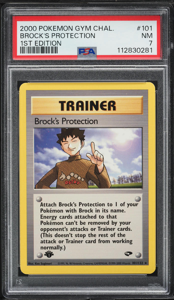 2000 Pokemon Gym Challenge 1st Edition Brock's Protection #101 PSA 7 NRMT - Main Image