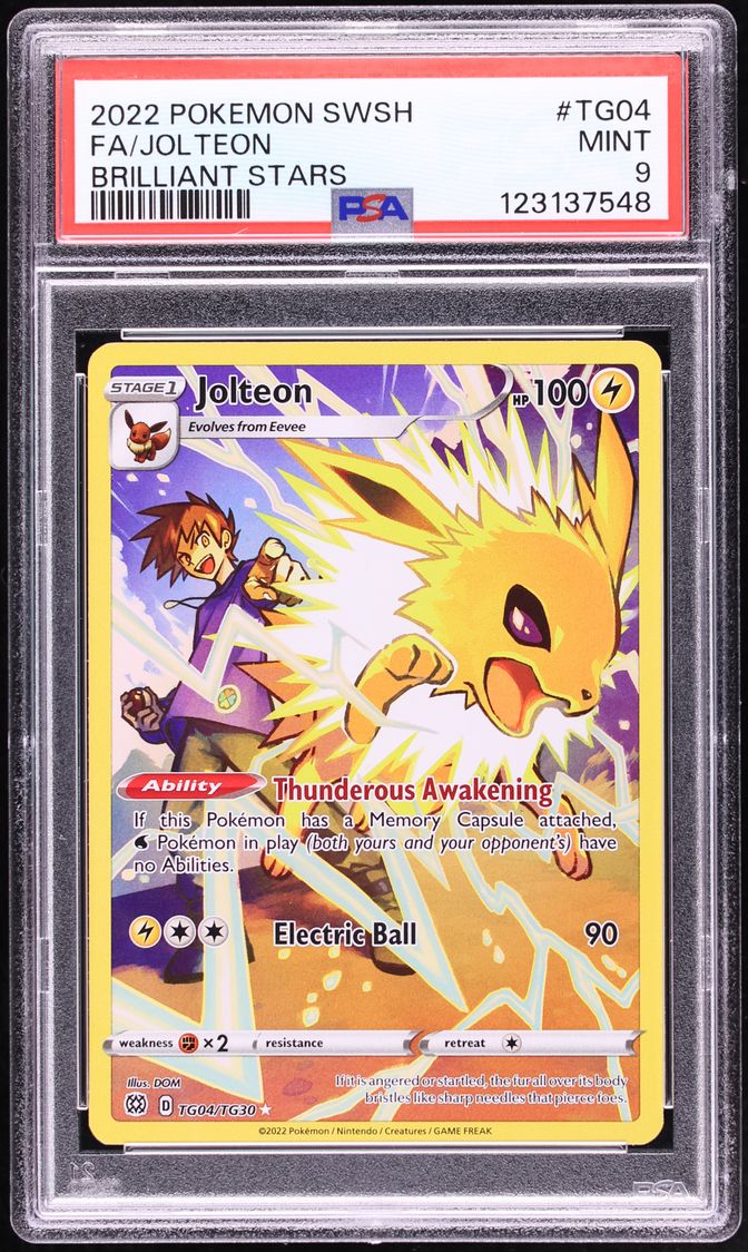 2022 Pokemon Sword & Shield Brilliant Stars CHR Jolteon #TG04 PSA 9 MINT