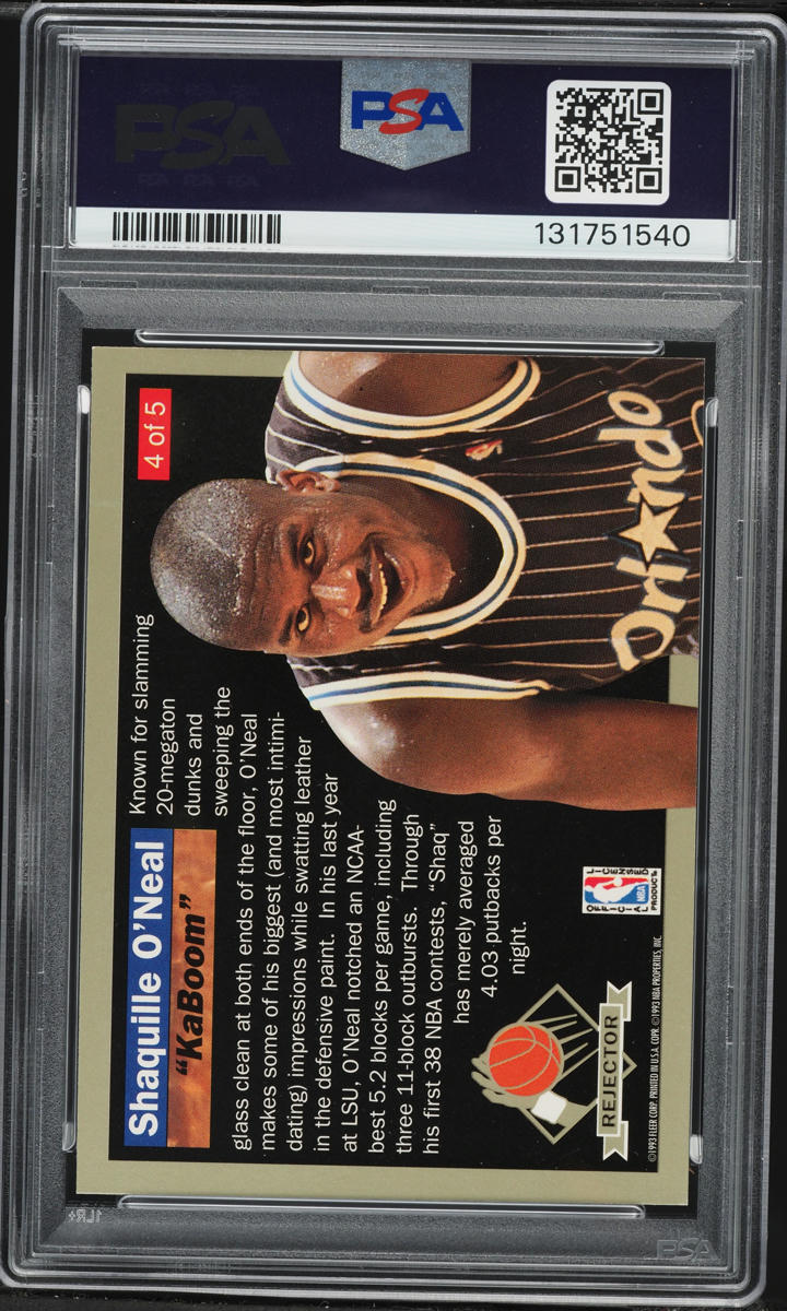 1992 Ultra Rejectors Shaquille O'Neal ROOKIE #4 PSA 5 EX