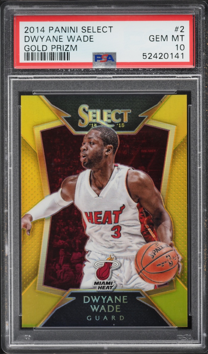 2014 Select Gold Prizm Dwyane Wade 10/10 #2 PSA 10 GEM MINT