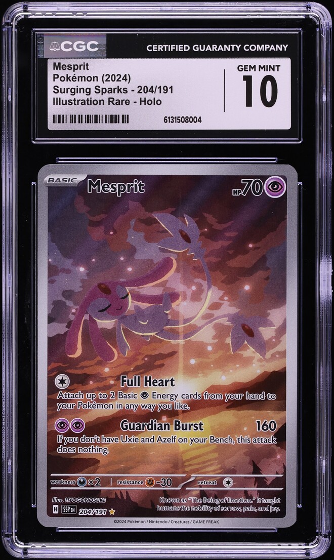 2024 Pokemon Scarlet & Violet Surging Sparks IR Mesprit #204 CGC 10 GEM MINT
