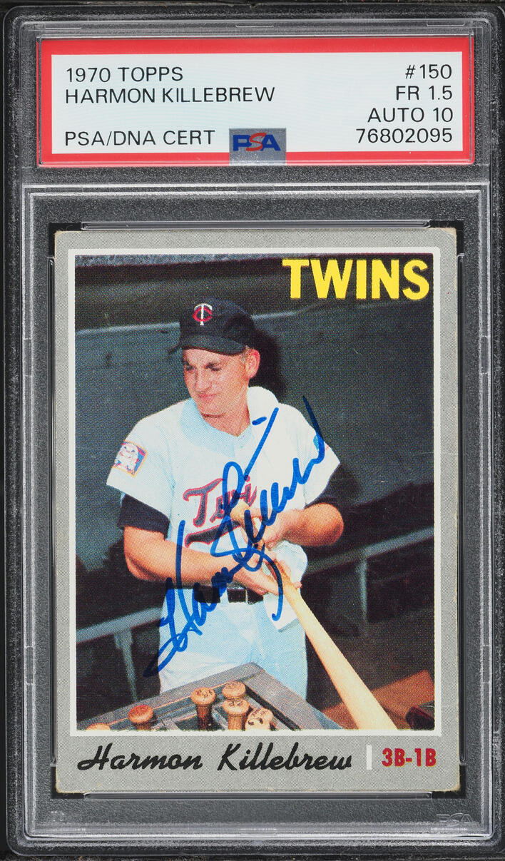 1970 Topps Harmon Killebrew AUTO DNA 10 #150 PSA 1.5 FR